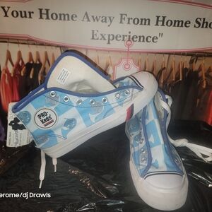 Custom Sky Blue High-Top Pro-Keds Sneakers